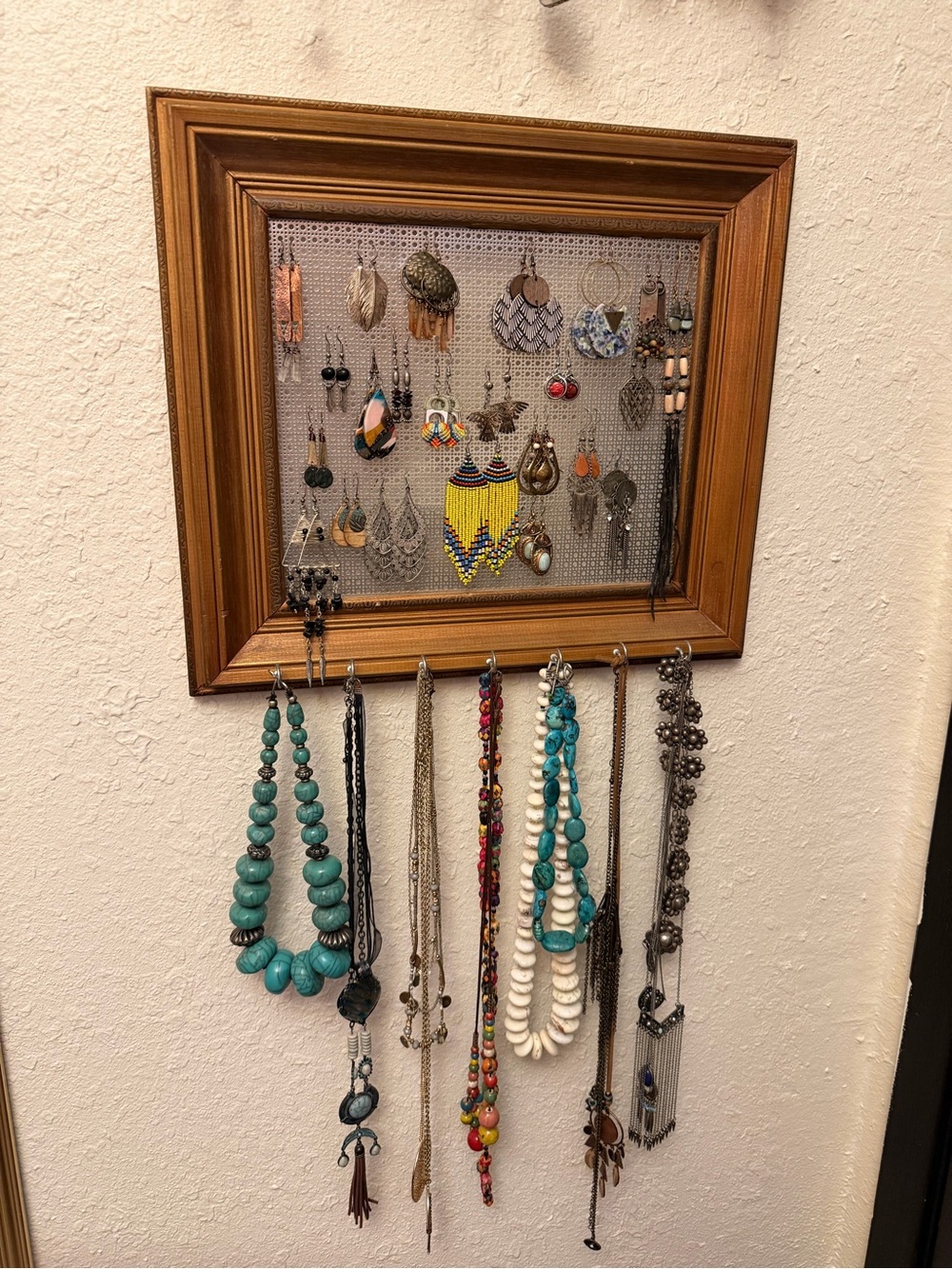 Wall-Mount Earring & Necklace Organizer  HANDMADE JEWELRY HOLDER